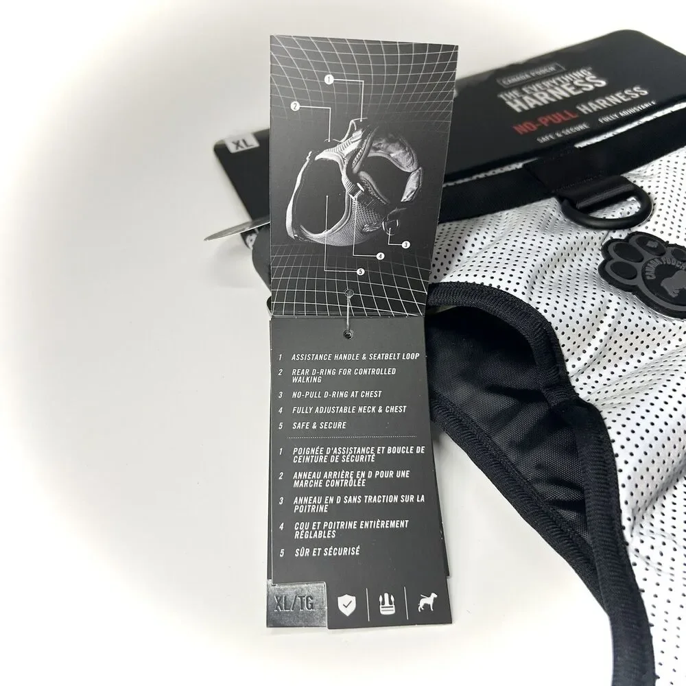 Canada Pooch The Everything Dog Harness XL Reflective No Pull Mesh Black NWT
